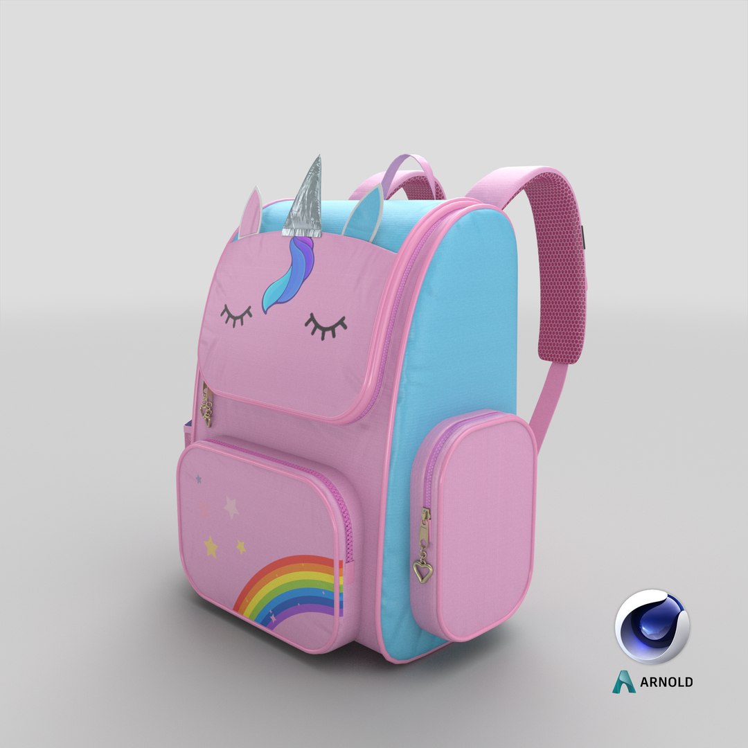 3D Three School Backpacks model - TurboSquid 1903439