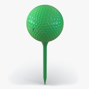 3d model golf ball tee green