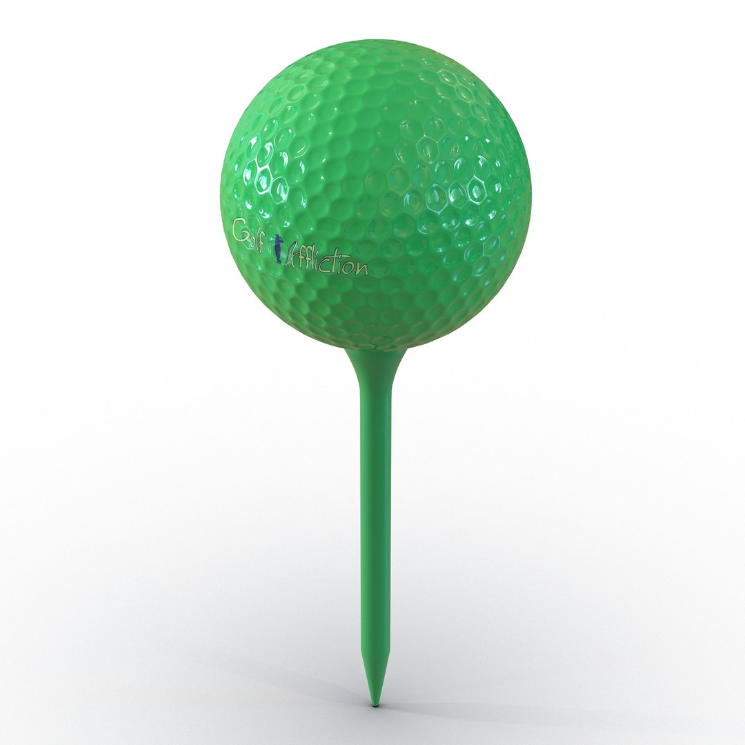 Golf Ball and Tee Green 3D Model 3D model preview