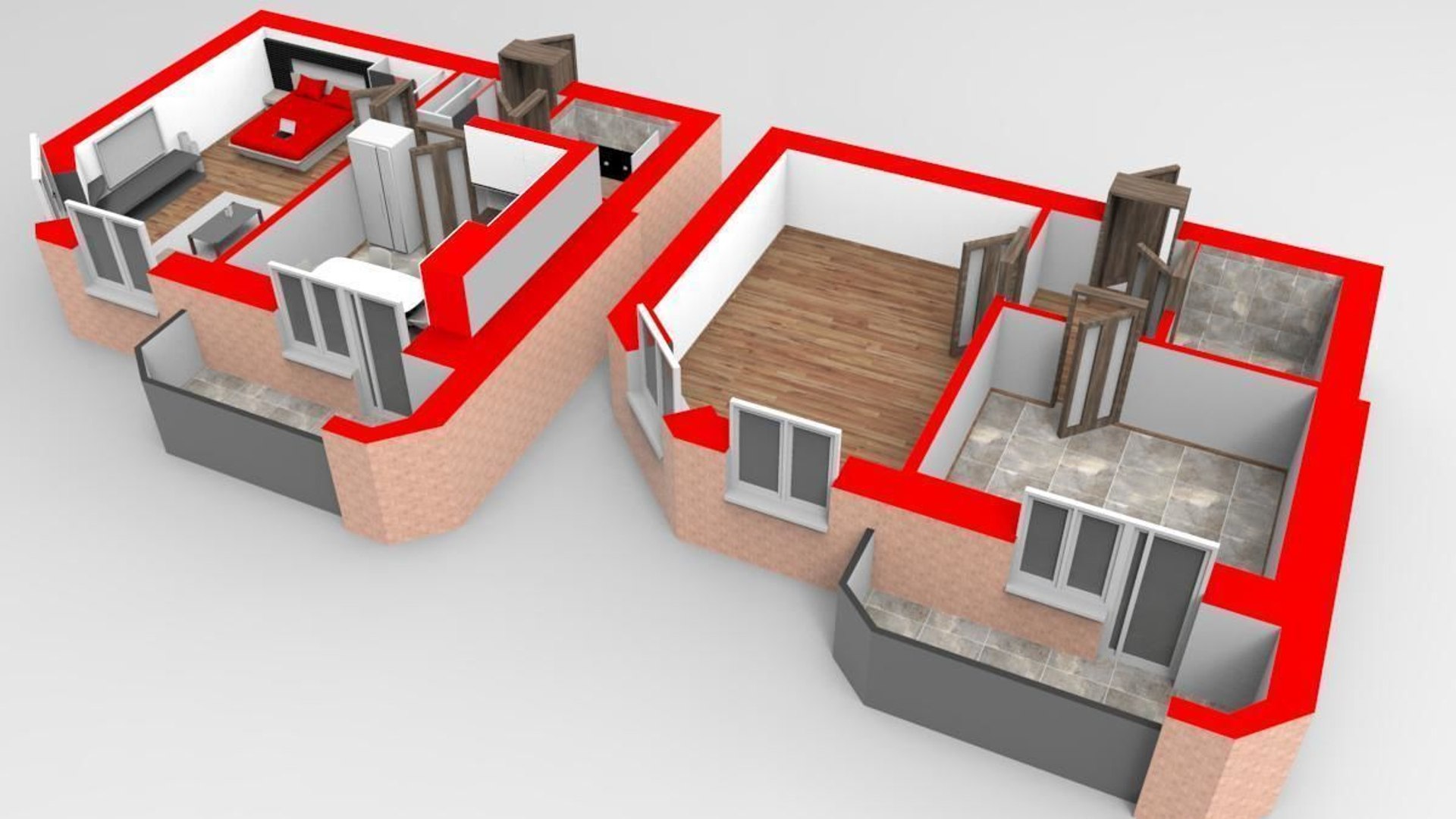 3D Section Apartment House Model - TurboSquid 1518332