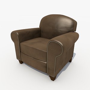 leather club chair 3d model