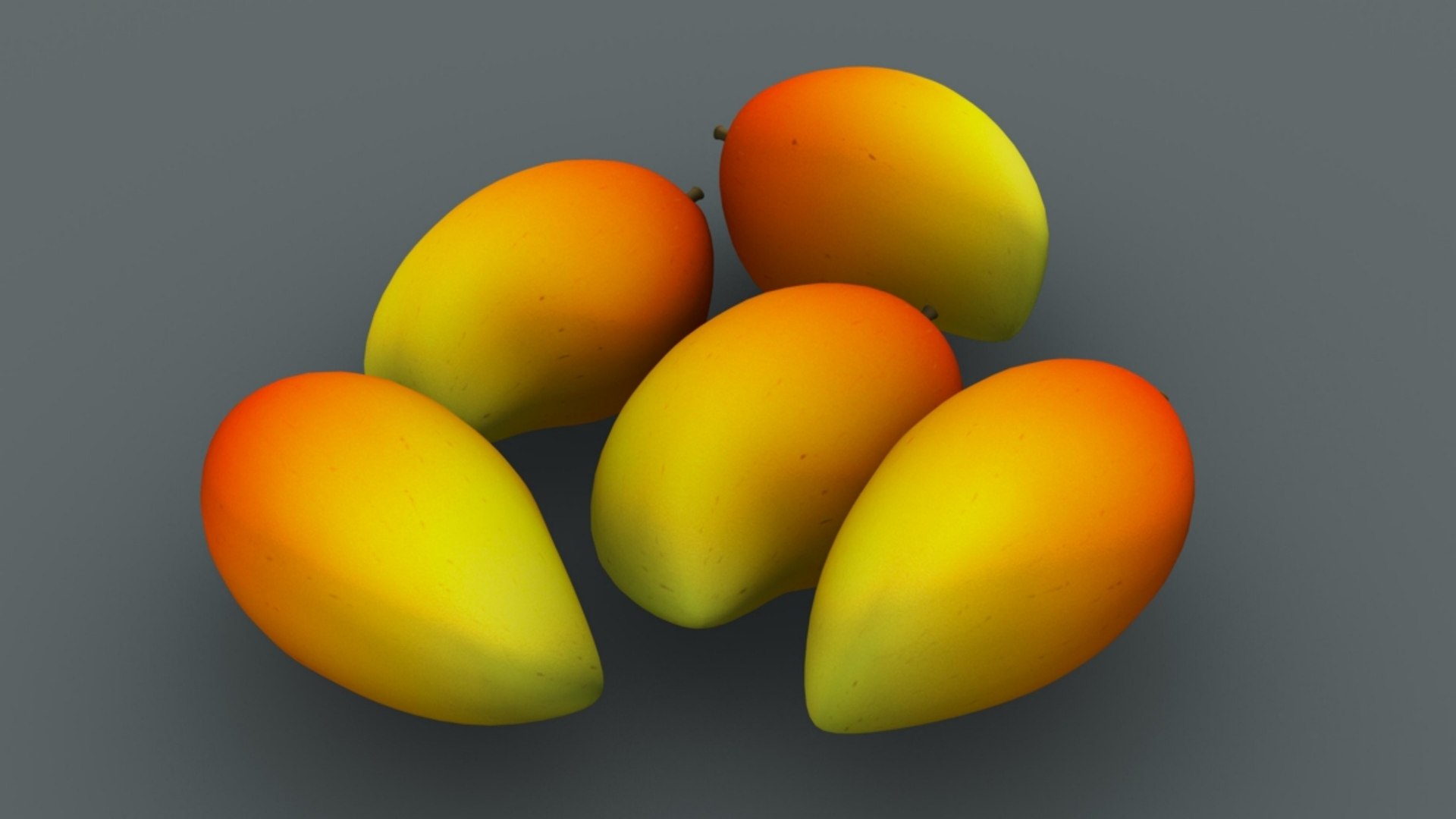 3d Mangoes Fruit Tropical Turbosquid 1262653