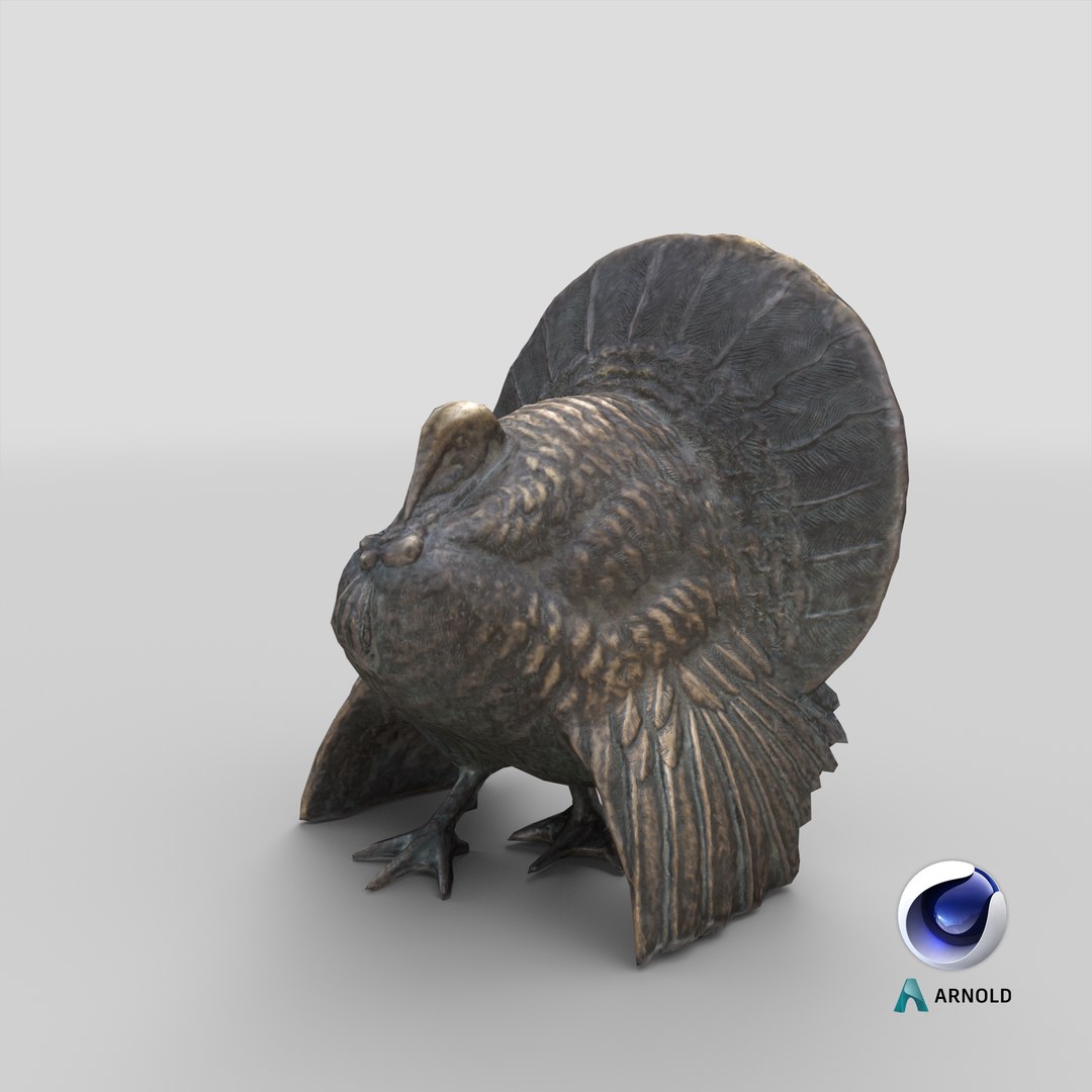 3D Turkey Bronze Statue - TurboSquid 1936512