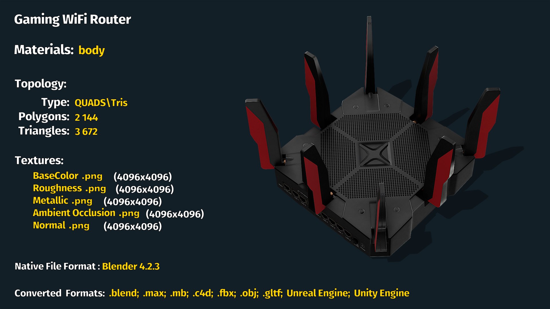 3D Gaming WiFi Router - TurboSquid 2339337