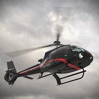 Airbus H130 Panoramic Cabin Helicopter Black with Interior