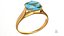 Asscher Cut Aquamarine Wedding Gold Ring In Box V01