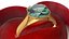 Asscher Cut Aquamarine Wedding Gold Ring In Box V01