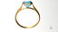 Asscher Cut Aquamarine Wedding Gold Ring In Box V01