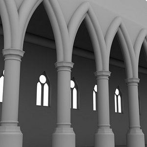cathedral interior element 3d 3ds