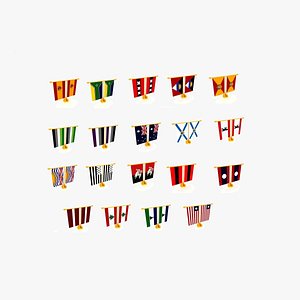 Flags Bundle 3D model