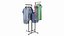 3D model Store Adjustable 4-way Square Tube Rack with Clothing