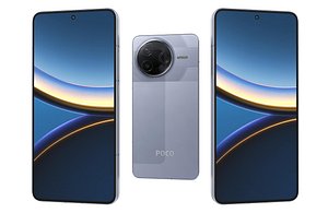3D Xiaomi Poco F7 Pro Blue Low Poly