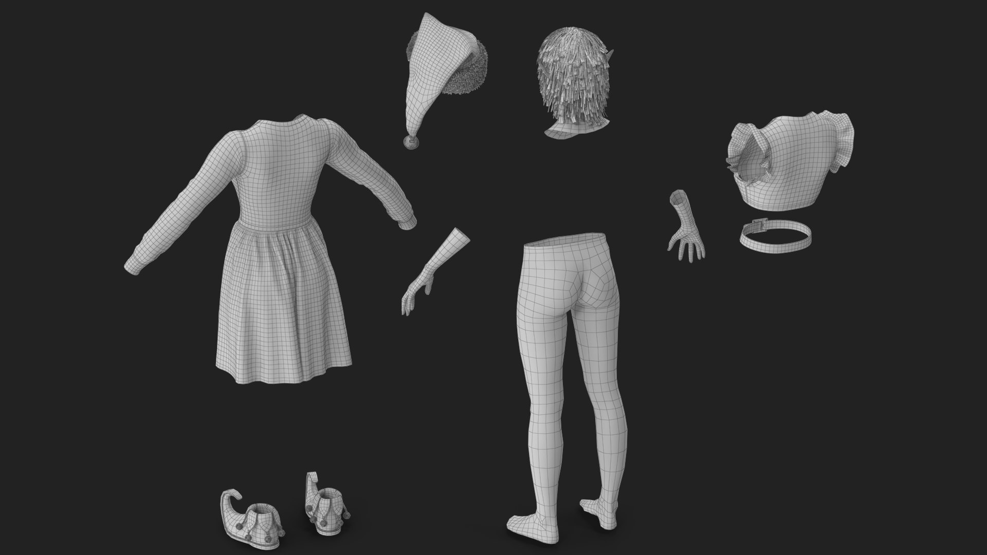 3D Christmas Elf Female 3 model https://p.turbosquid.com/ts-thumb/TR/NE3ugX/Ch/wireframe_07/jpg/1755153724/1920x1080/fit_q87/514dca3295f7f9917ea38c8a1c5beeea3c6442cd/wireframe_07.jpg