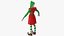3D Christmas Elf Female 3 model