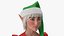 3D Christmas Elf Female 3 model