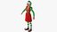 3D Christmas Elf Female 3 model