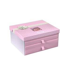C R Gibson Pink Baby Girl Large Keepsake Box