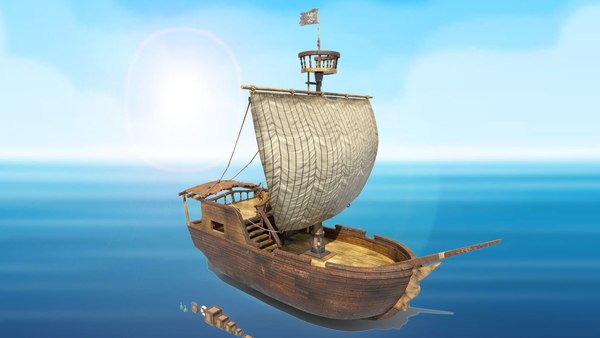 modèle 3D de Modèle 3D de bateau pirate PBR low-poly - TurboSquid 1825062