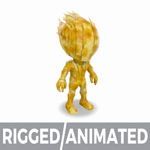 Fire Hero Champ 7 - MOBA MMORPG Character - Rigged and Animated