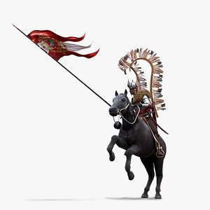 3D Polish Winged Hussar Rigged Character Game Ready model
