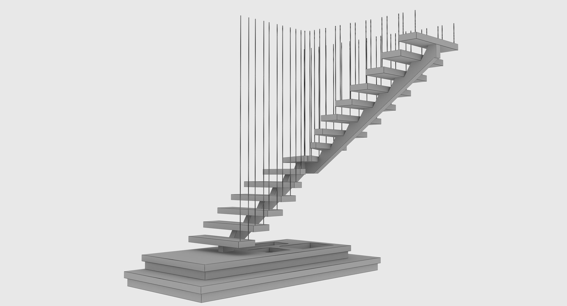 3D Modern Stairs Steps Model - TurboSquid 1359281