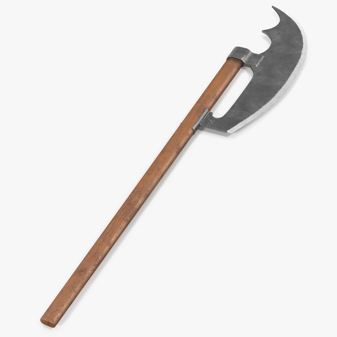 Bardiche Long Poleaxe Weapon 3D Model 3D model preview