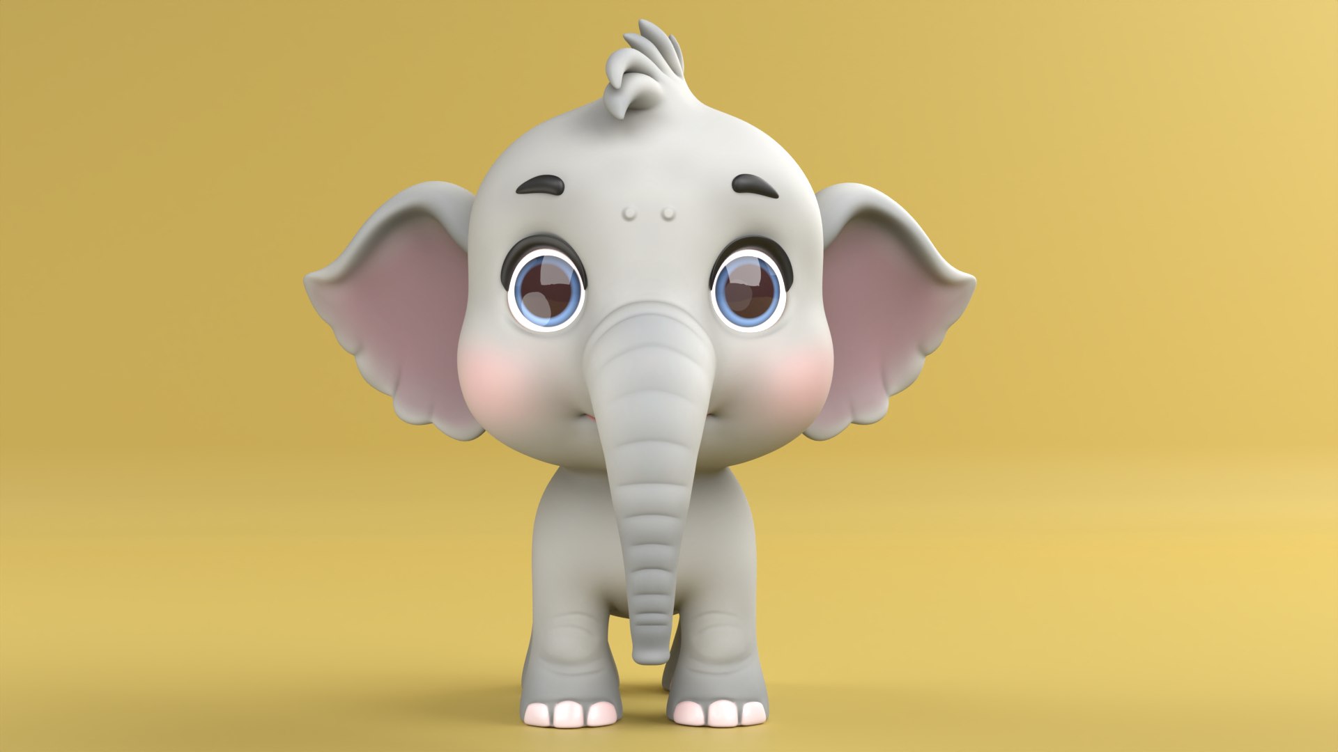 3D Cartoon Elephant Rig - TurboSquid 2417372
