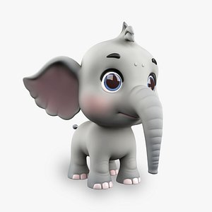 3D Cartoon Elephant Rig