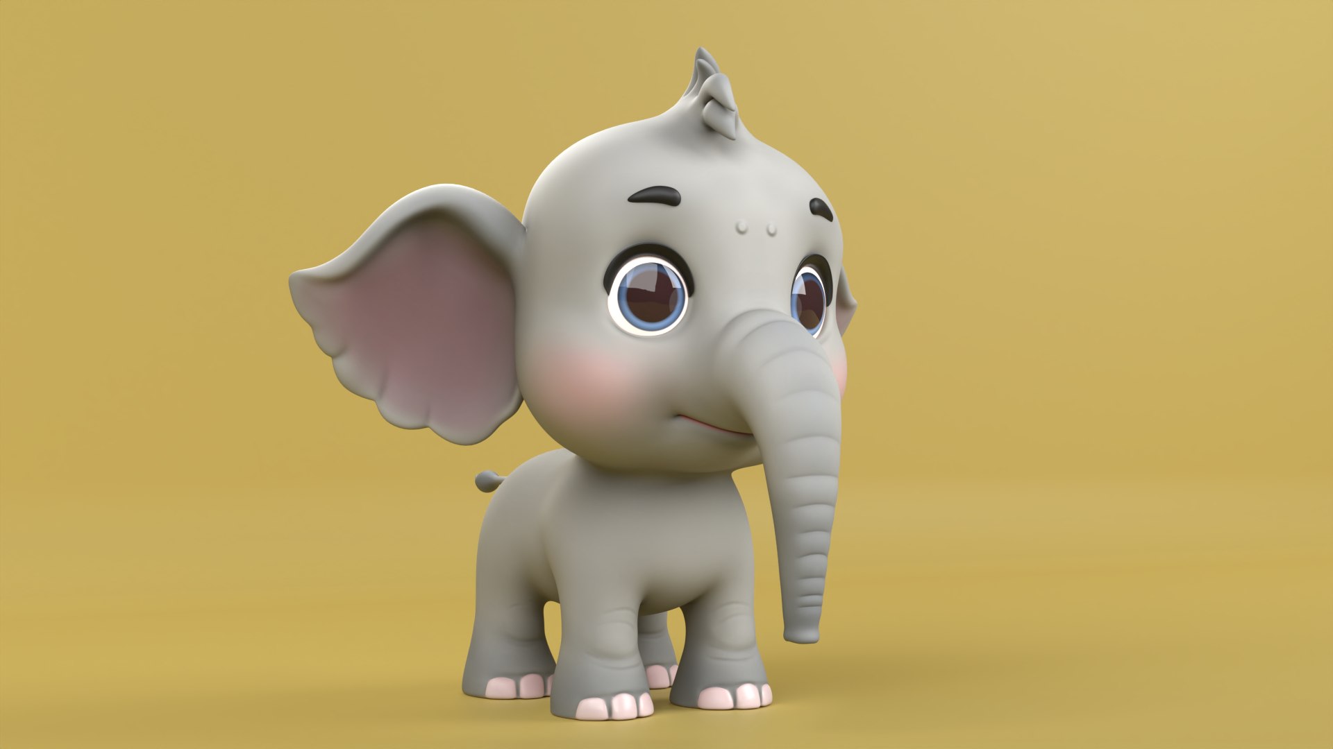 3D Cartoon Elephant Rig - TurboSquid 2417372