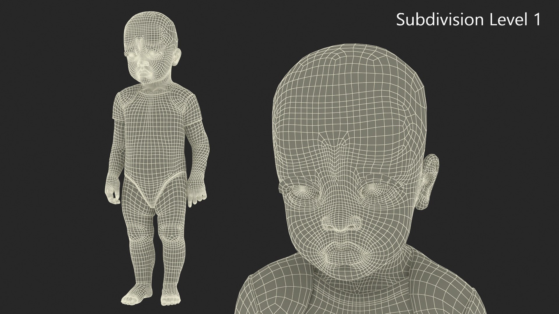 Little Girl Light Black Skin In Bodysuit Fur Rigged 3D Model ...