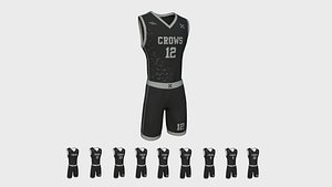 3D Basketball Fantasy Team Crows Uniform - Character Design model