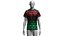 Herren-Trikot mit rot-grünem Farbverlauf und Tribal-Muster aus Mexiko