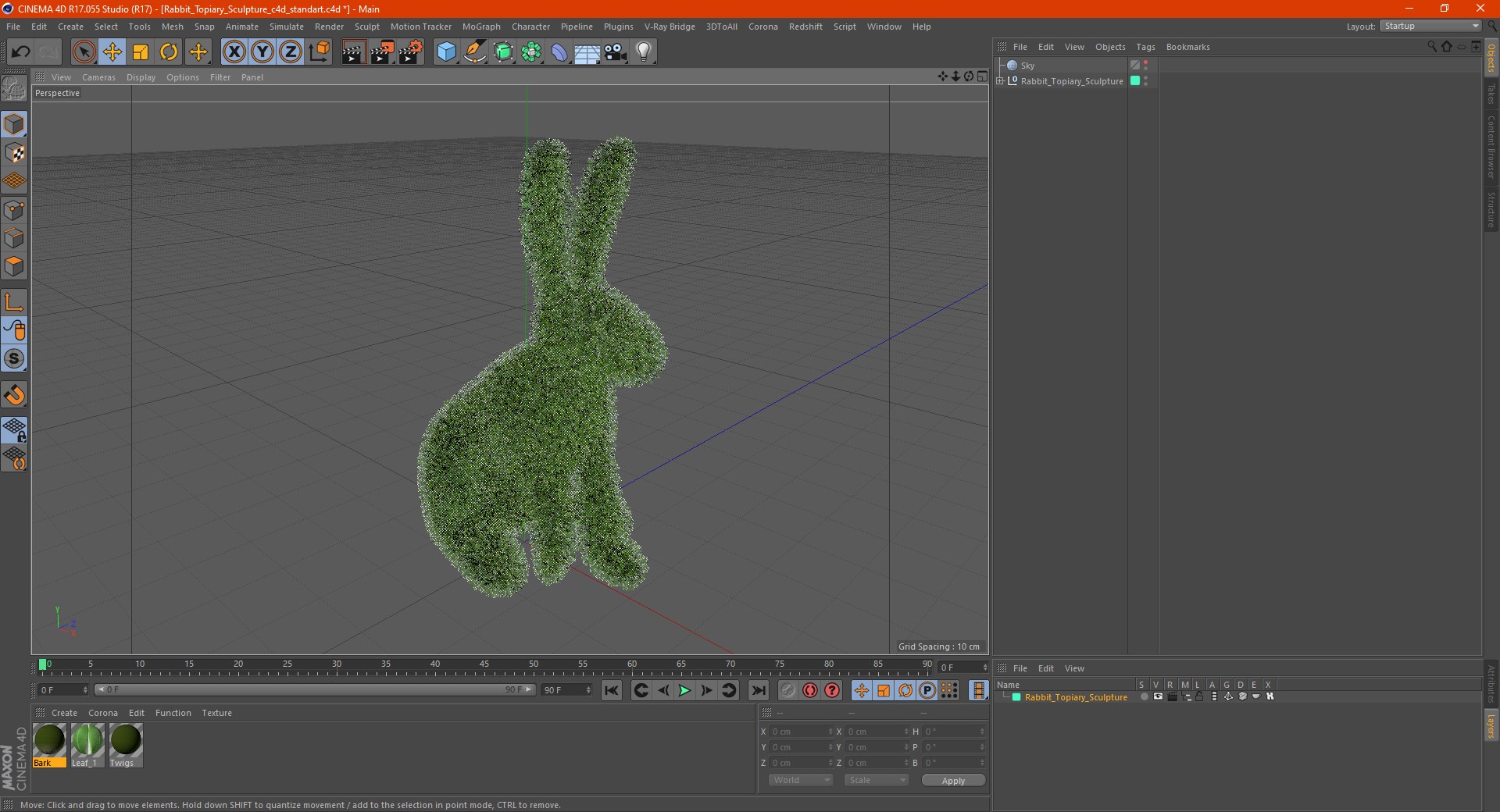 Rabbit Topiary Sculpture 3D Model - TurboSquid 1581975