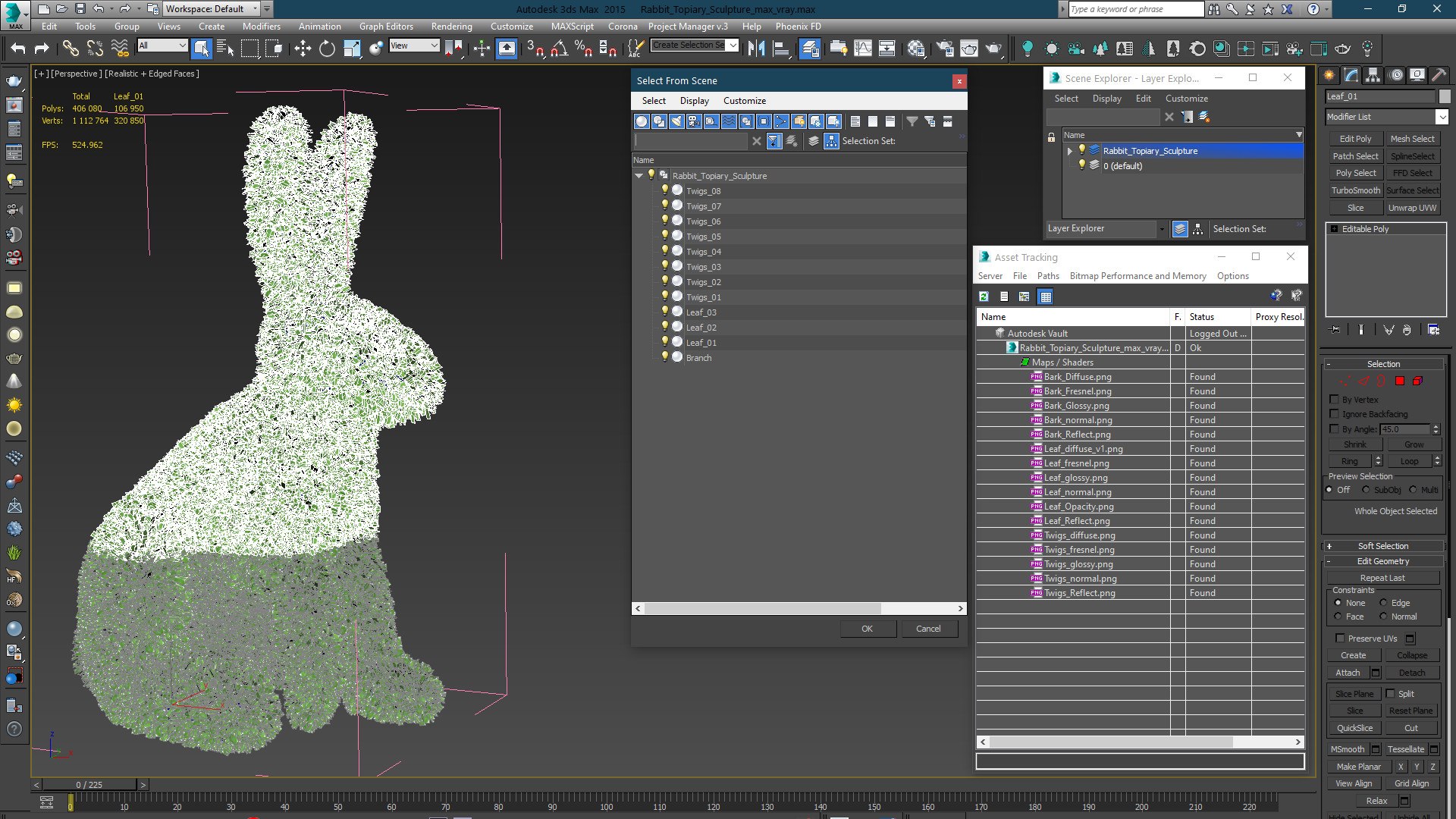 Rabbit Topiary Sculpture 3D Model - TurboSquid 1581975