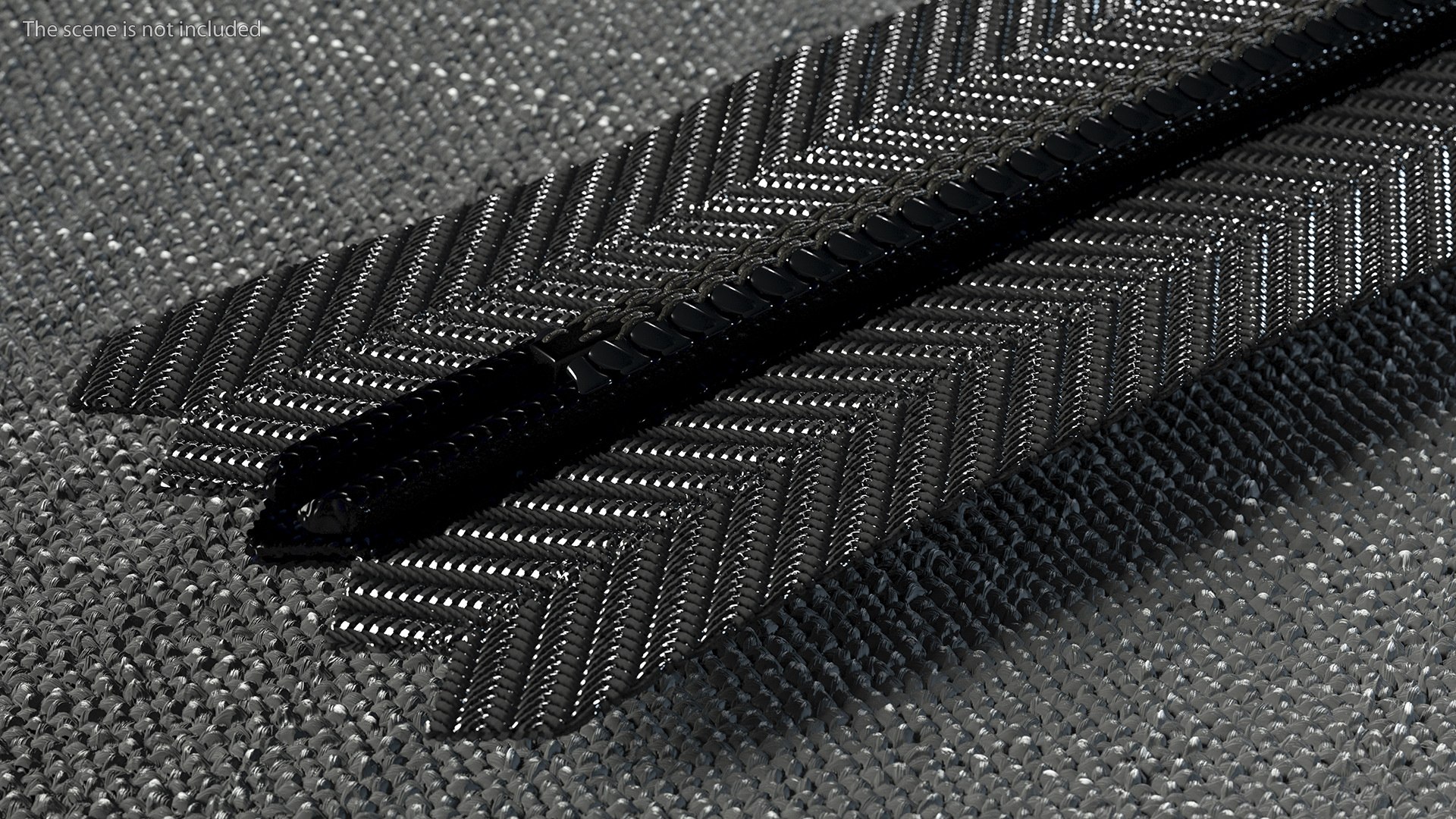 Concealed Zipper with Slider Black 3D model - TurboSquid 1832876