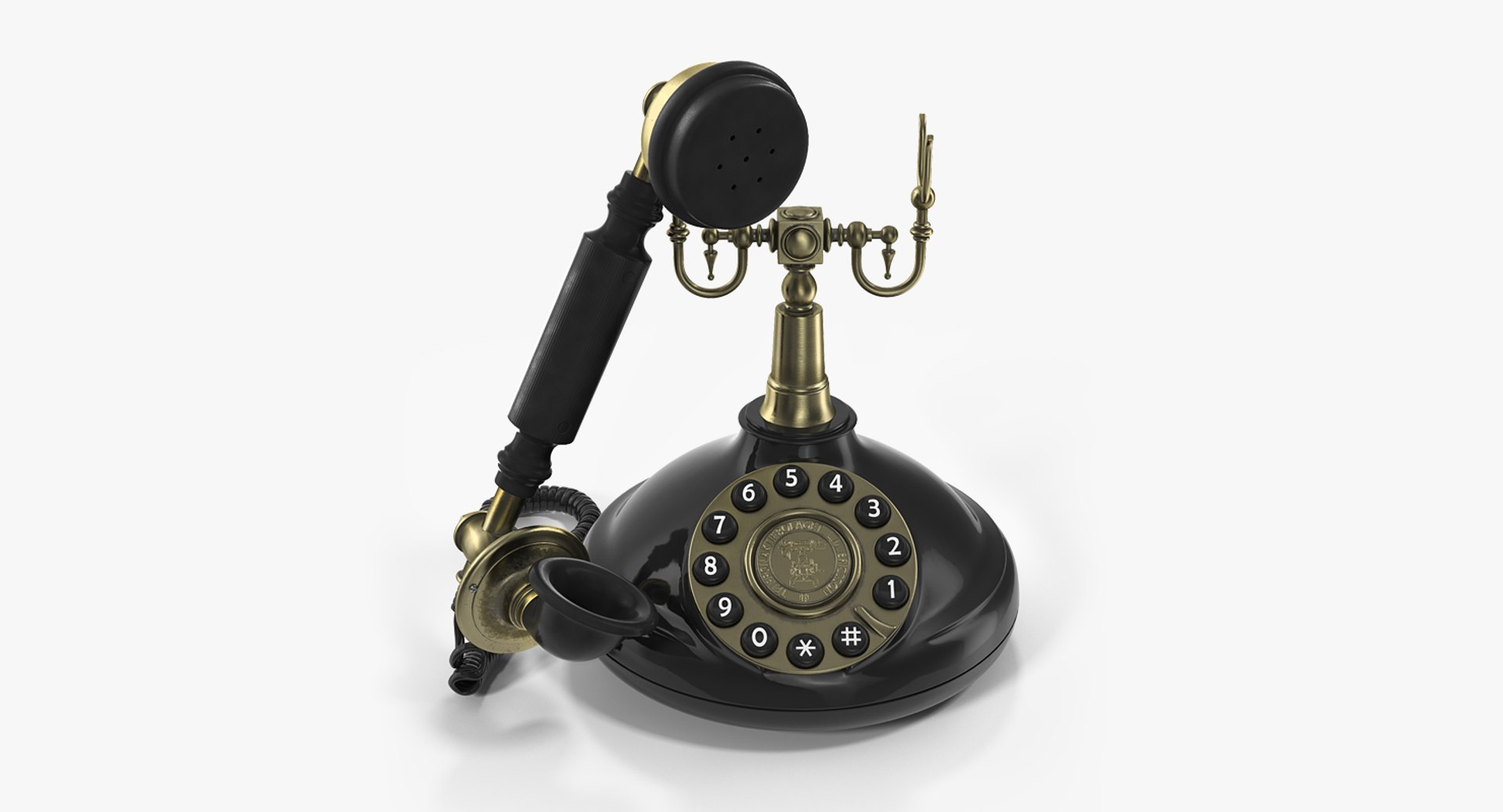 Old Fashioned Retro Telephone 3D Model 3D model preview