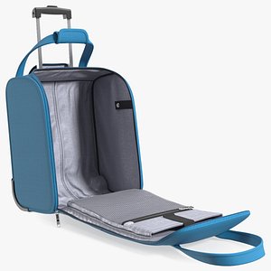 Blue Open Softshell Luggage 3D model