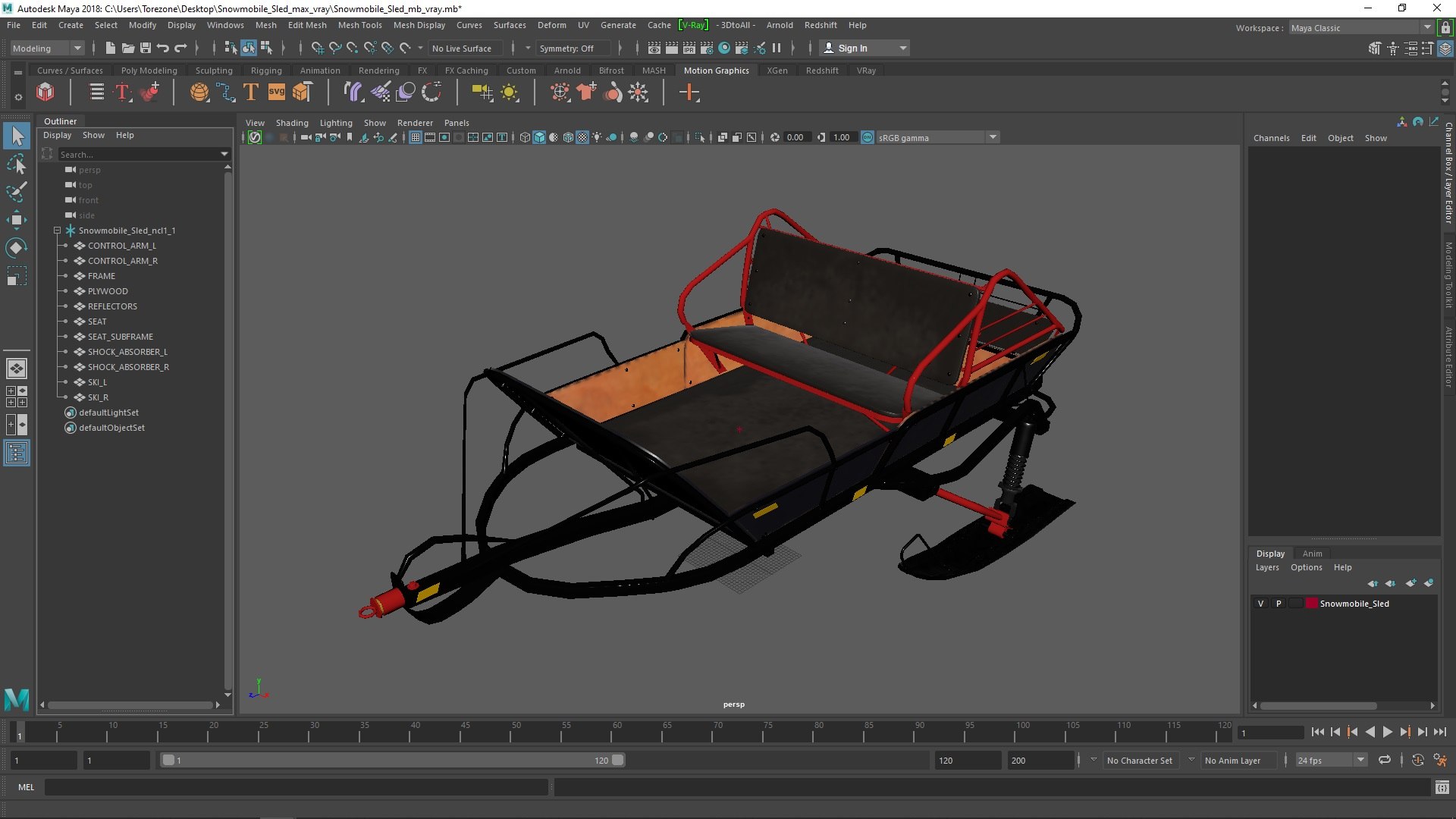 Snowmobile Sled 3D Model - TurboSquid 2273687