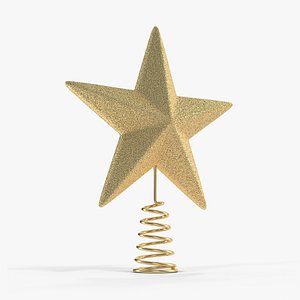 gold star tree topper 3D model