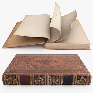 3D old book