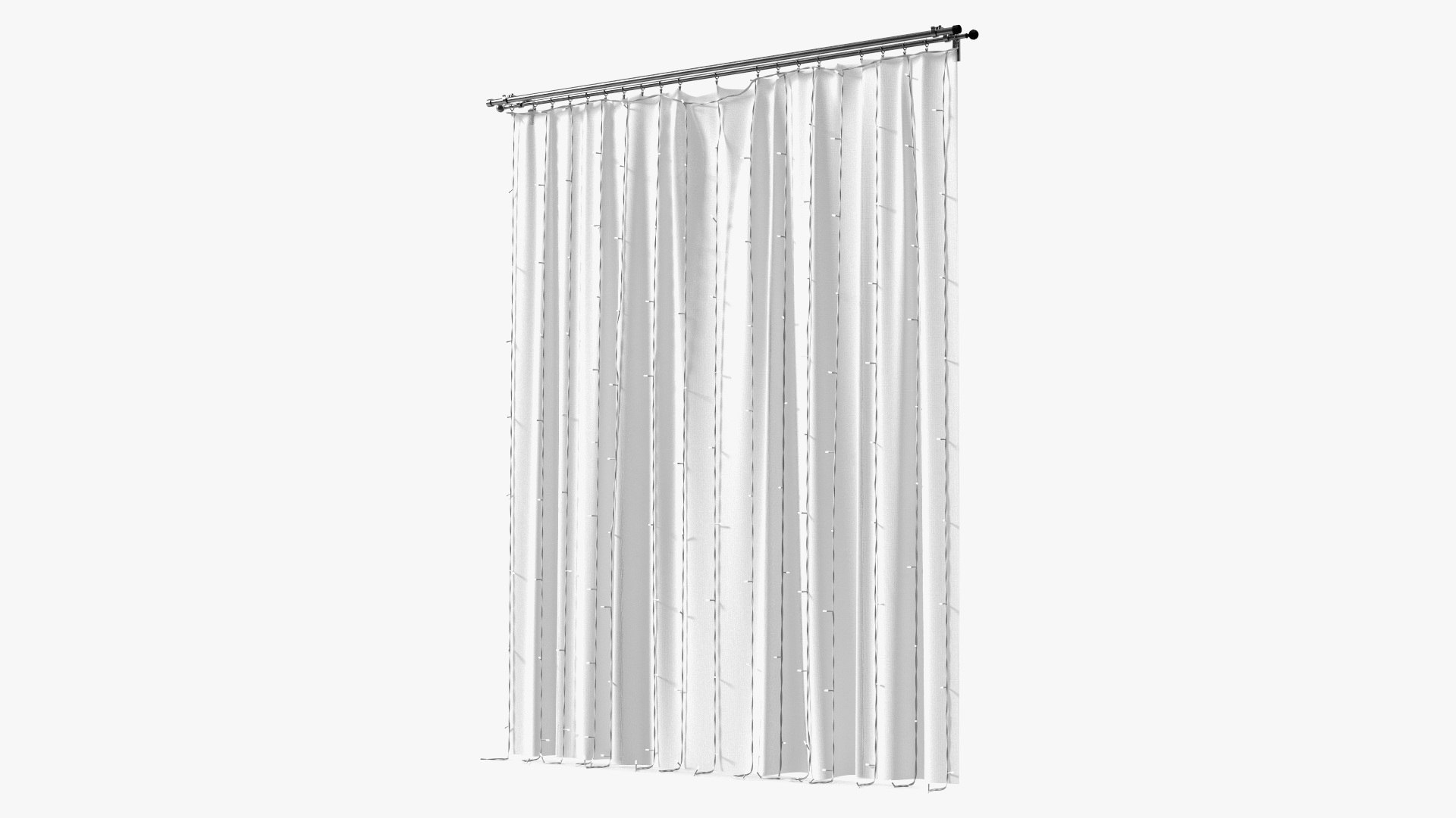 LED Window Curtain Garland White 3D model preview
