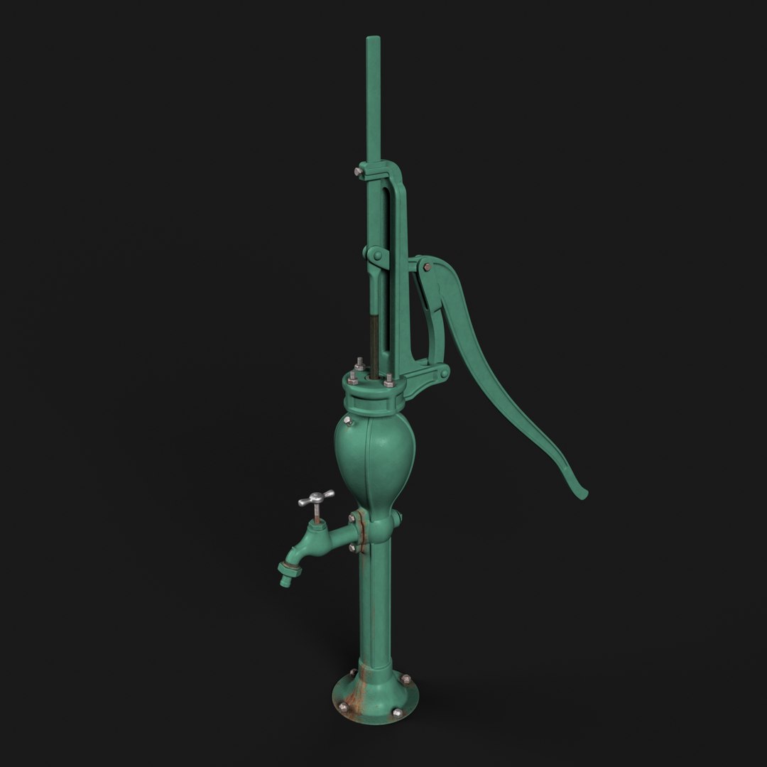 Antique Hand Water Pump 3d Model