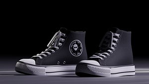 3D High Ankle Sneakers - Game Ready model