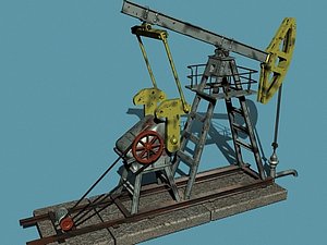 animation oil pump 3d model