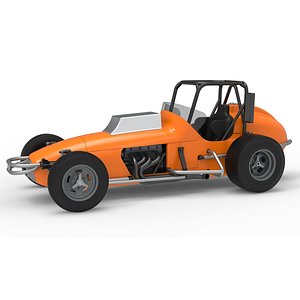 3D model Dirt Silver Crown Champ car Version 2 Scale 1 to 25