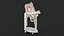 Baby Girl in High Chair Fur Rigged