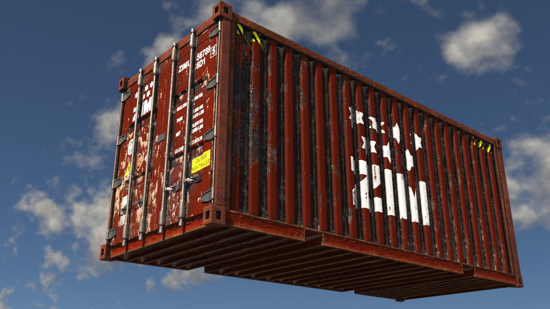 3D Shipping Container Zim - TurboSquid 1495896