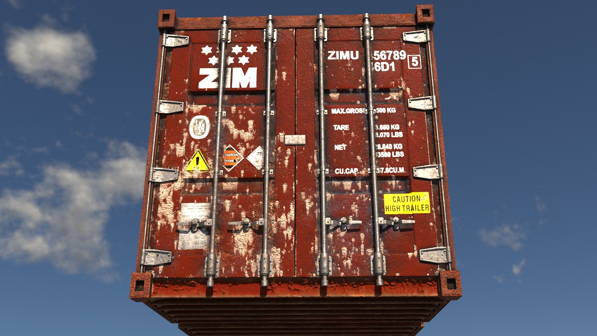 3D Shipping Container Zim - TurboSquid 1495896