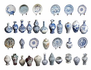 Chinese Blue and White Porcelain Chinese porcelain 3D