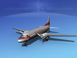 propellers convair 340 airlines 3d model